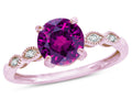 Star K Round 7mm Genuine Rhodolite Vintage Antique Look Engagement Promise Ring