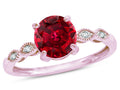Star K Round 7mm Created Ruby Vintage Antique Look Engagement Promise Ring