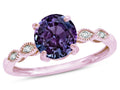 Star K Round 7mm Simulated Alexandrite Vintage Antique Look Engagement Promise Ring