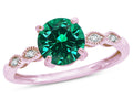 Star K Round 7mm Simulated Emerald Vintage Antique Look Engagement Promise Ring
