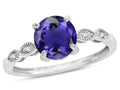 Star K Round 7mm Genuine Iolite Vintage Antique Look Engagement Promise Ring
