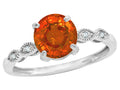 Star K Round 7mm Simulated Fire Opal Vintage Antique Look Engagement Promise Ring