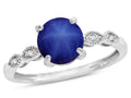 Star K Round 7mm Created Star Sapphire Vintage Antique Look Engagement Promise Ring