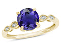Star K Round 7mm Genuine Iolite Vintage Antique Look Engagement Promise Ring