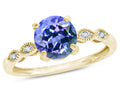 Star K Round 7mm Simulated Tanzanite Vintage Antique Look Engagement Promise Ring