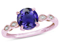 Star K Round 7mm Genuine Iolite Vintage Antique Look Engagement Promise Ring