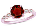 Star K Round 7mm Genuine Garnet Vintage Antique Look Engagement Promise Ring