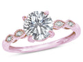 Star K Round 7mm Genuine White Topaz Vintage Antique Look Engagement Promise Ring