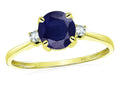Star K 7mm Round Genuine Sapphire Classic Three 3 stone Engagement Promise Wedding Ring