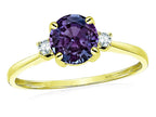 Star K 7mm Round Simulated Alexandrite Classic Three 3 stone Engagement Promise Wedding Ring