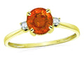 Star K 7mm Round Simulated Fire Opal Classic Three 3 stone Engagement Promise Wedding Ring