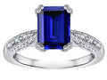 Star K Emerald Cut 8x6 Created Sapphire Antique Vintage Style Solitaire Engagement Promise Ring