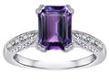 Star K Emerald Cut 8x6 Simulated Alexandrite Antique Vintage Style Solitaire Engagement Promise Ring