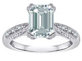 Star K Emerald Cut 8x6 Genuine Aquamarine Antique Vintage Style Solitaire Engagement Promise Ring