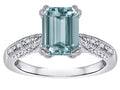Star K Emerald Cut 8x6 Genuine Sky Blue Topaz Antique Vintage Style Solitaire Engagement Promise Ring