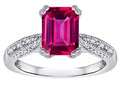 Star K Emerald Cut 8x6 Simulated Pink Tourmaline Antique Vintage Style Solitaire Engagement Promise Ring