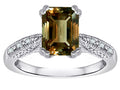 Star K Emerald Cut 8x6 Genuine Smoky Quartz Antique Vintage Style Solitaire Engagement Promise Ring