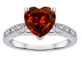 Star K Heart Shape 8mm Genuine Garnet Antique Vintage Style Solitaire Engagement Promise Ring