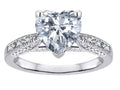 Star K Heart Shape 8mm Genuine White Topaz Antique Vintage Style Solitaire Engagement Promise Ring