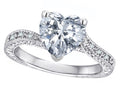 Star K Antique Vintage Style Heart Shape 8mm Genuine White Topaz Solitaire Engagement Promise Ring