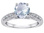 Star K Round 7mm Genuine Aquamarine Antique Vintage Style Solitaire Engagement Promise Ring