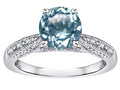 Star K Round 7mm Genuine Sky Blue Topaz Antique Vintage Style Solitaire Engagement Promise Ring