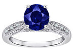 Star K Round 7mm Created Sapphire Antique Vintage Style Solitaire Engagement Promise Ring