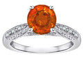 Star K Round 7mm Simulated Fire Opal Antique Vintage Style Solitaire Engagement Promise Ring