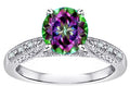 Star K Round 7mm Mystic Topaz Antique Vintage Style Solitaire Engagement Promise Ring