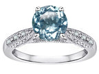 Star K Round 7mm Genuine Sky Blue Topaz Antique Vintage Style Solitaire Engagement Promise Ring