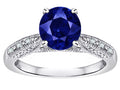 Star K Round 7mm Created Sapphire Antique Vintage Style Solitaire Engagement Promise Ring