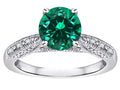 Star K Round 7mm Simulated Emerald Antique Vintage Style Solitaire Engagement Promise Ring
