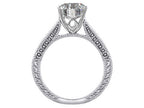 Star K Antique Vintage Style Round 7mm Genuine Aquamarine Solitaire Engagement Promise Ring