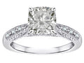 Star K Cushion-Cut 7mm Genuine White Topaz Antique Vintage Style Solitaire Engagement Promise Ring