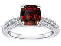 Star K Cushion-Cut 7mm Genuine Garnet Antique Vintage Style Solitaire Engagement Promise Ring