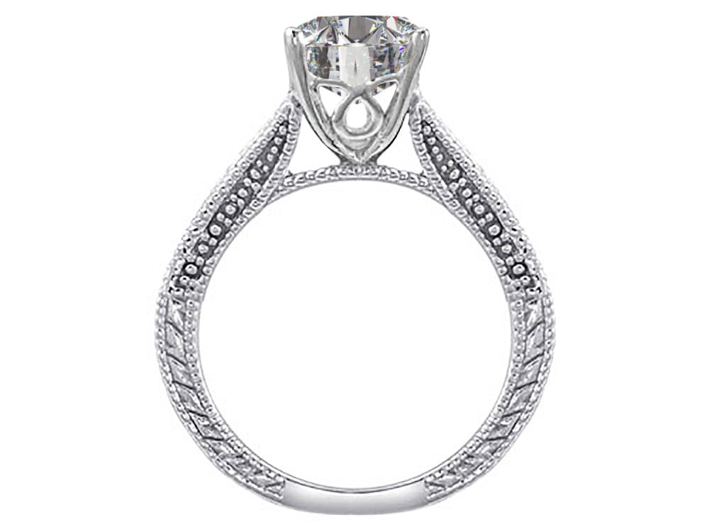 Star K Antique Vintage Style Cushion-Cut 7mm Simulated Aquamarine Solitaire Engagement Promise Ring
