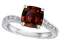 Star K Antique Vintage Style Cushion-Cut 7mm Genuine Garnet Solitaire Engagement Promise Ring