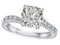 Star K Antique Vintage Style Cushion-Cut 7mm Genuine White Topaz Solitaire Engagement Promise Ring