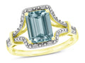 Star K Octagon Emerald Cut 8x6 Genuine Sky Blue Topaz Vintage Look Split Shank Ring