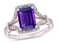 Star K Octagon Emerald Cut 8x6 Genuine Amethyst Vintage Look Split Shank Ring
