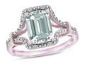 Star K Octagon Emerald Cut 8x6 Genuine Aquamarine Vintage Look Split Shank Ring