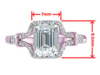 Star K Octagon Emerald Cut 8x6 Genuine Rhodolite Vintage Look Split Shank Ring