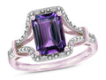Star K Octagon Emerald Cut 8x6 Simulated Alexandrite Vintage Look Split Shank Ring