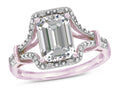 Star K Octagon Emerald Cut 8x6 Genuine White Topaz Vintage Look Split Shank Ring