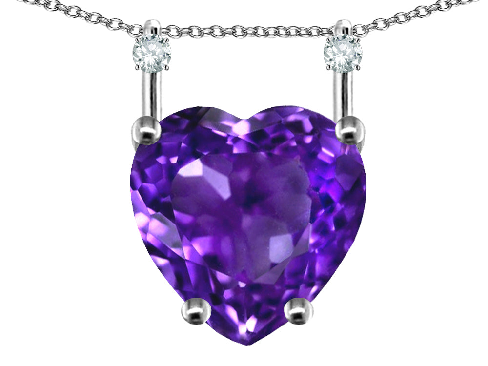 Star K Heart Shape 8mm Genuine Amethyst Stackable Mothers Pendant