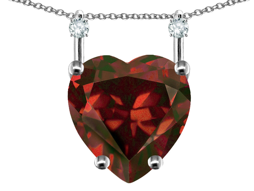 Star K Heart Shape 8mm Genuine Garnet Stackable Mothers Pendant