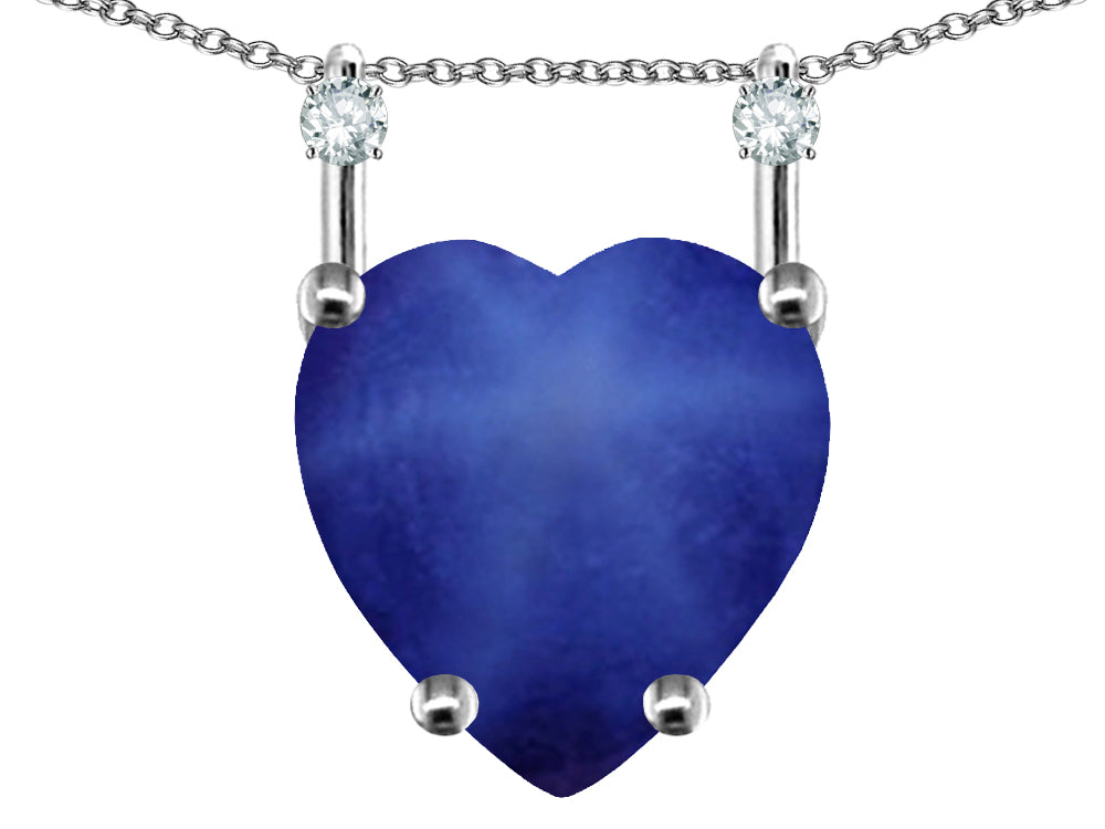 Star K Heart Shape 8mm Created Star Sapphire Stackable Mothers Pendant