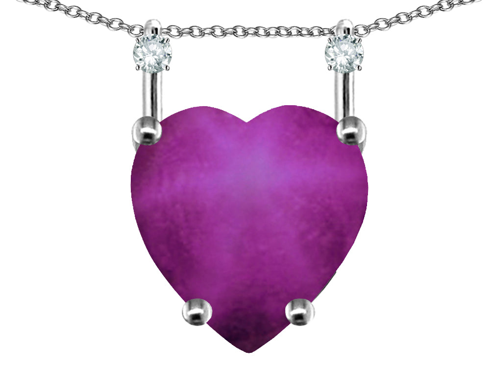 Star K Heart Shape 8mm Created Star Ruby Stackable Mothers Pendant