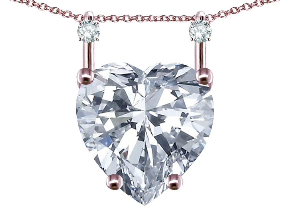 Star K Heart Shape 8mm Genuine White Topaz Stackable Mothers Pendant