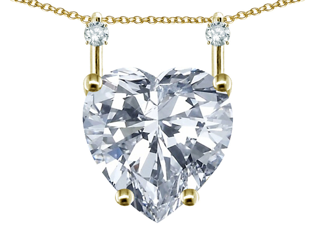 Star K Heart Shape 8mm Genuine White Topaz Stackable Mothers Pendant